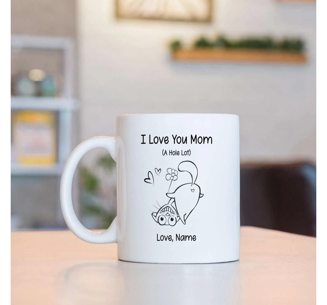 Fur Mama Humor Cat Butt Funny Novelty Present For Gradma Aunt Mom Mommy From Daughter Ceramic Mug Print On Both Sides