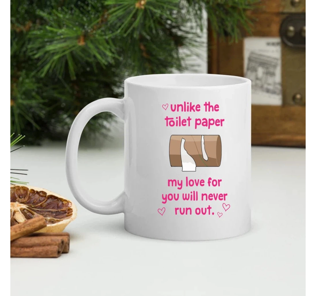 Toilet Tissue Out Couple Mugs Unlike The Toilet Paper Funny Valentine For Him For Her Mugs Ceramic Mug Print On Both Sides