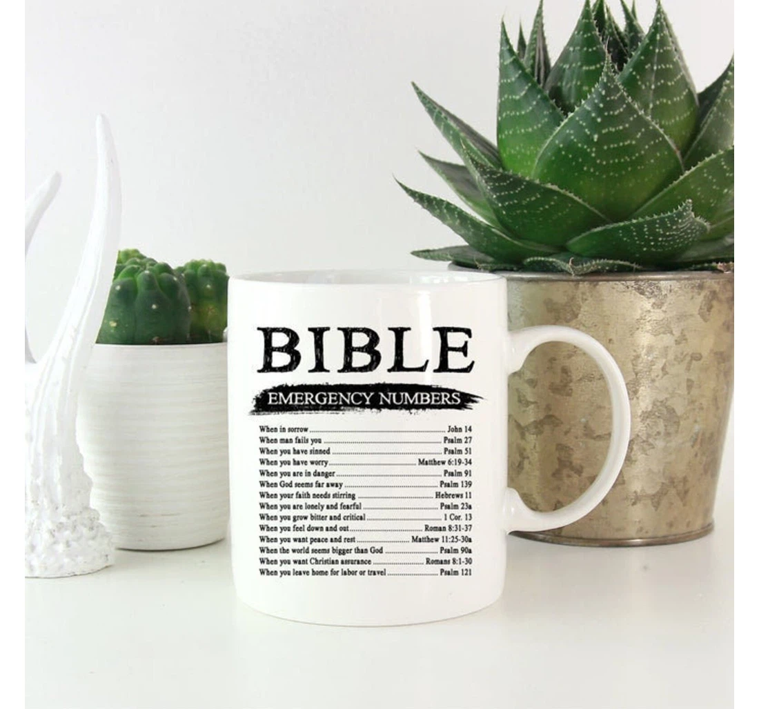 Bible Emergency Numbers Funny Jesus Great Customized For Thanks Giving Oz Ceramic Mug Print On Both Sides