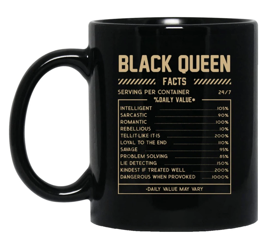 Queen Facts African American Afro Girl Melanin Women Number One Mom Meaning For Mother Grandma From Family For Ceramic Mug Print On Both Sides