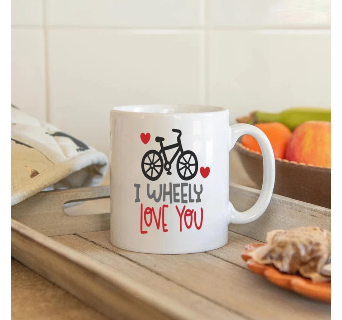 Couple I Wheely Love You Funny Valentine Wedding For Couple Him Her Mr Mrs Mugs Ceramic Mug Print On Both Sides