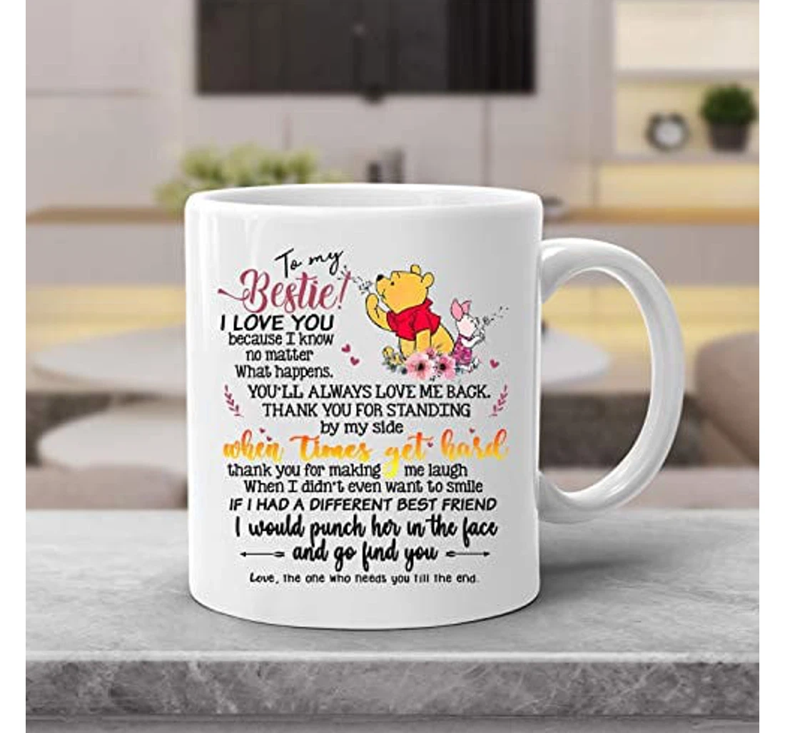 Santa To My Bestie I Would Punch Her In The Face And Go Find You Custom Best Friends Ceramic Mug Print On Both Sides