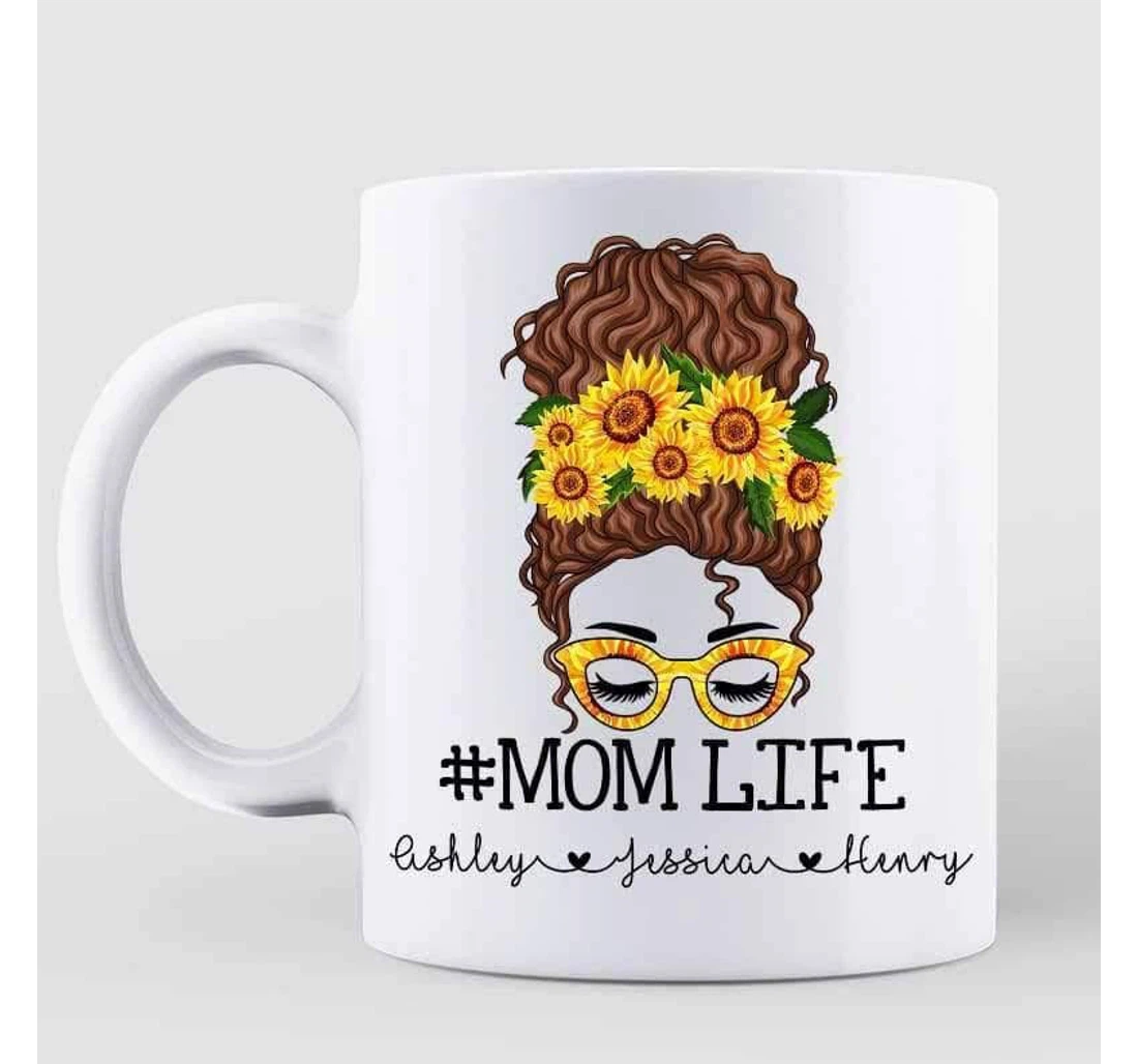 Personalized Mom Life Sunflower Cute To Mom Mother Idea Best Mother Cup For Mother’s Day Ceramic Mug Print On Both Sides