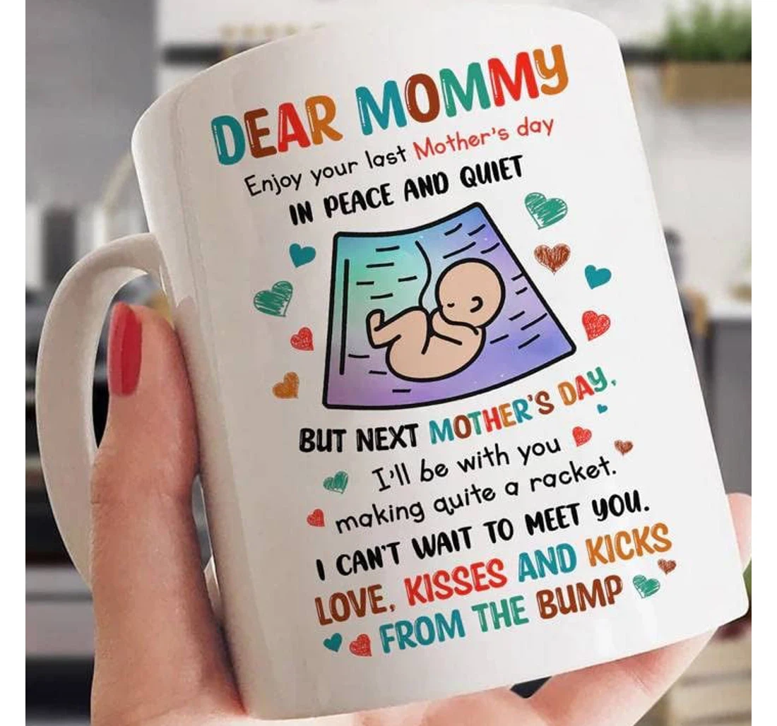 Personalized Happy Baby's Sonogram Picture Ceramic Mug Print On Both Sides