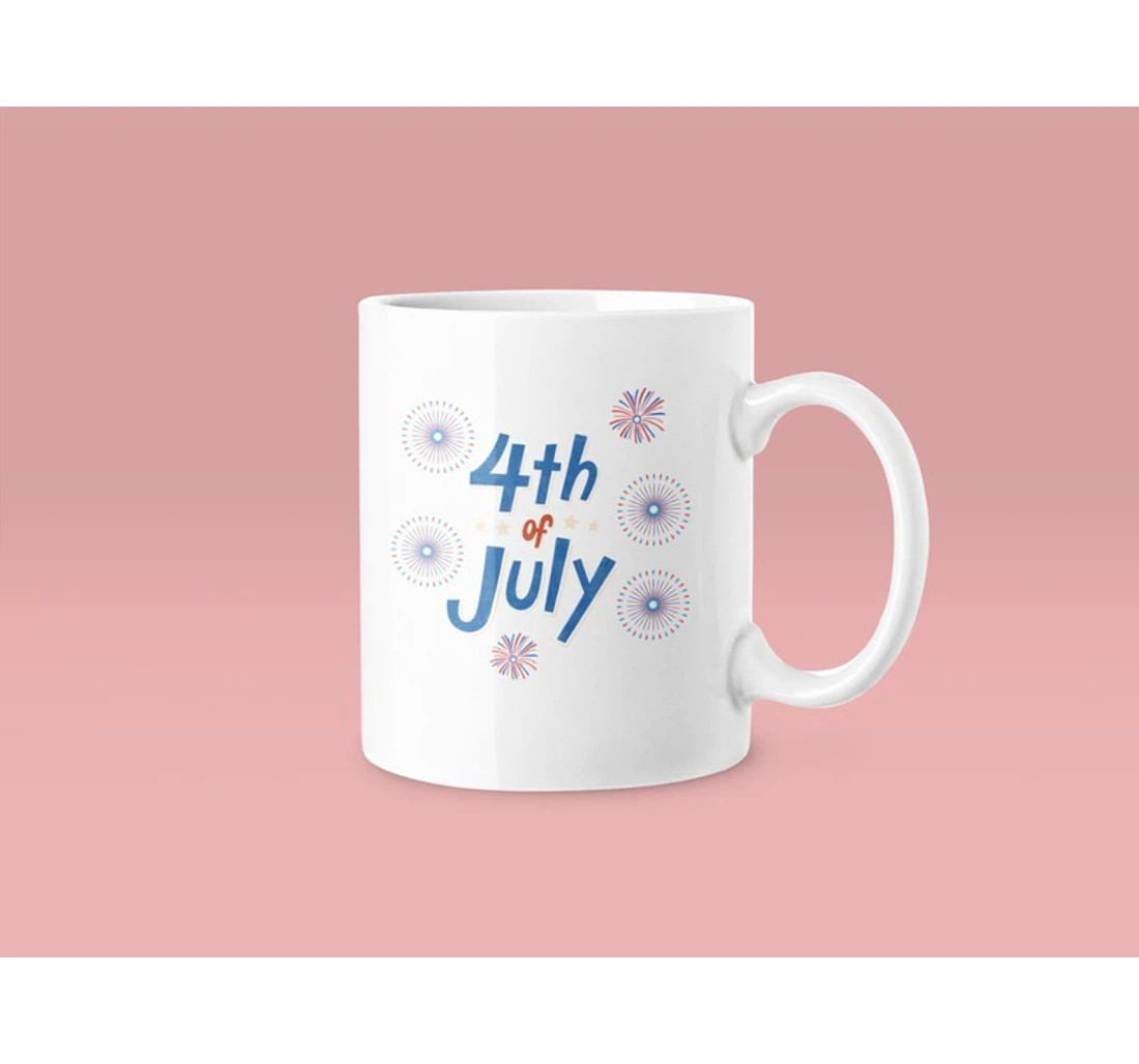 Th Of July Fireworks Happy Independence Day Ceramic Mug Print On Both Sides