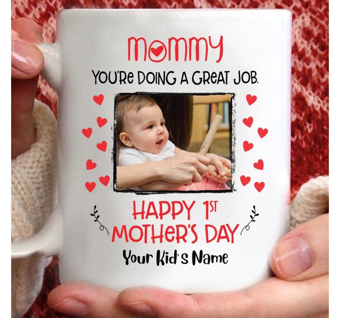 Personalized Mommy Baby's Sonogram Picture Ceramic Mug Print On Both Sides