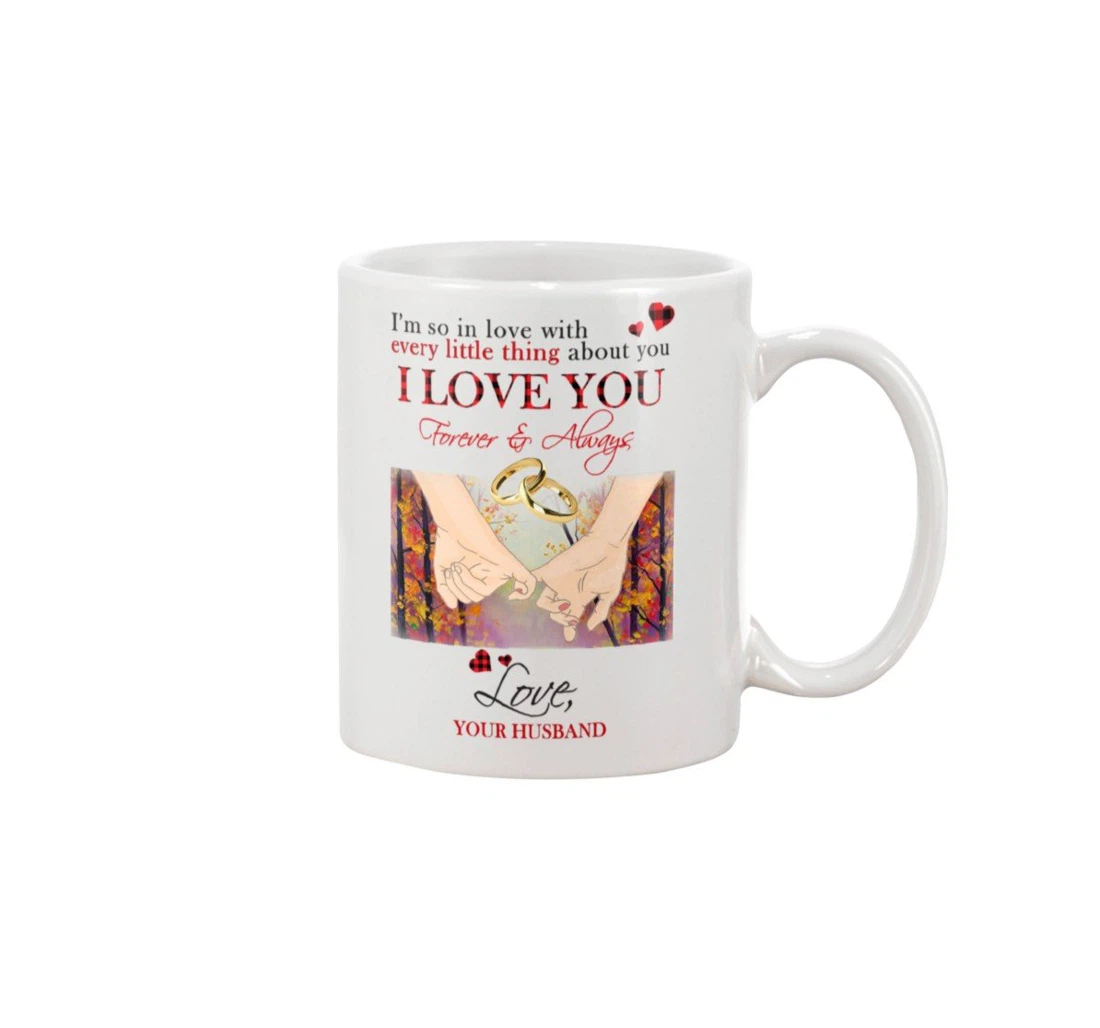 Personalized To My Wife Hand In Hand I Love You Forever And Always Perfect For New Year Aniversary Tea Ceramic Mug Print On Both Sides