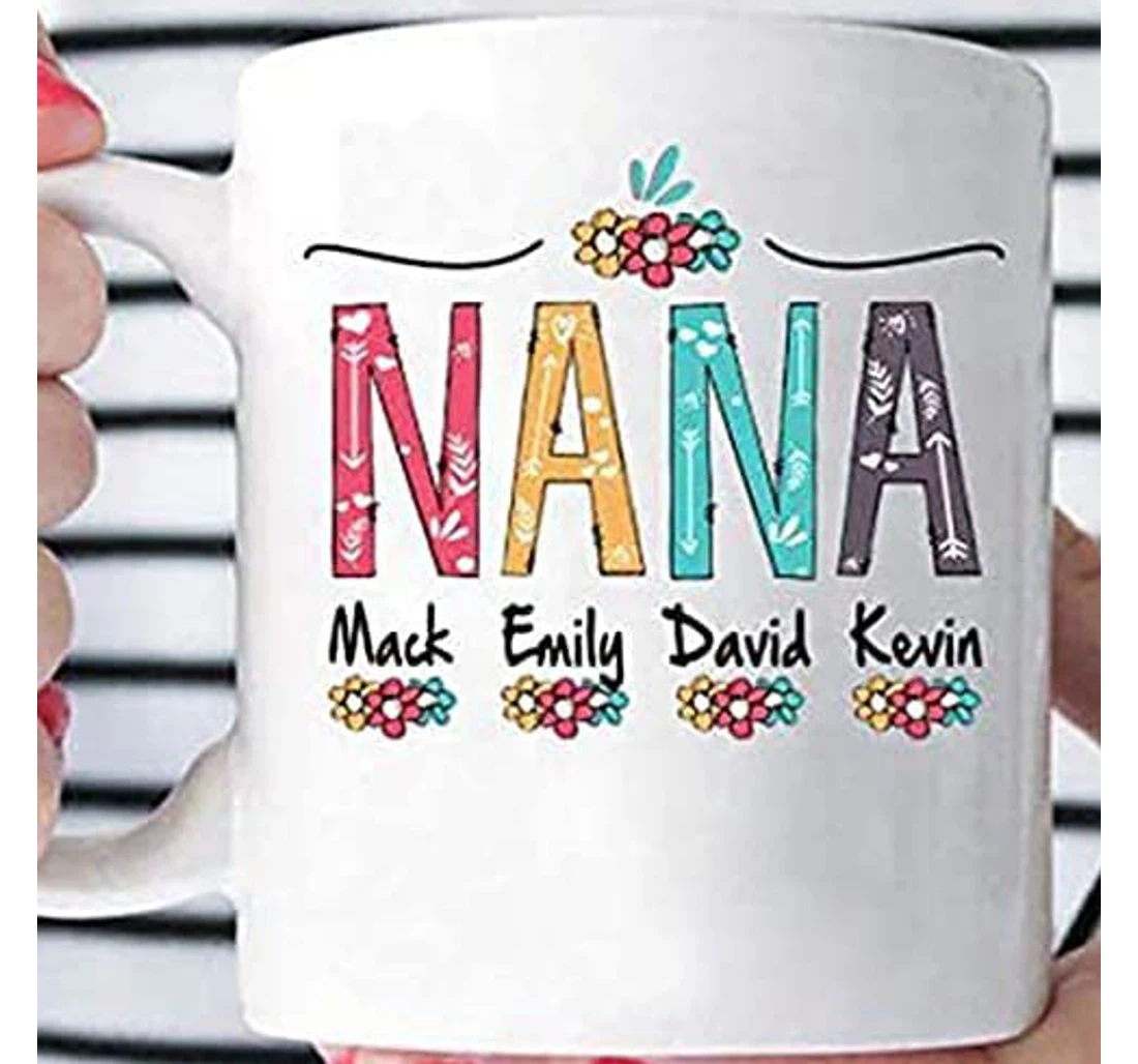 Kalise Personalized For Grandma For Nana From Grandkids Customized Multi Kids Name For Ceramic Mug Print On Both Sides