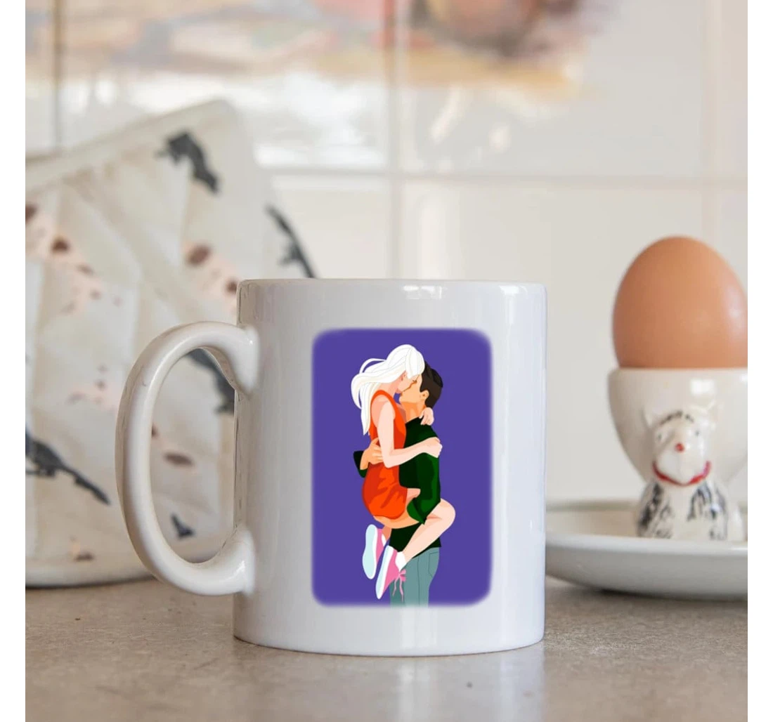 Personalized To My Wife In This Crazy World Couple Drawing From Husband On Valentine's Day Oz Ceramic Mug Print On Both Sides