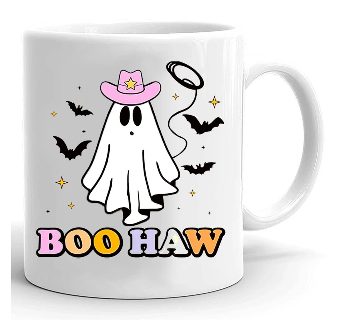 Boo Haw Halloween Funny Halloween Halloween Boo Haw Cowboy Halloween Ceramic Mug Print On Both Sides