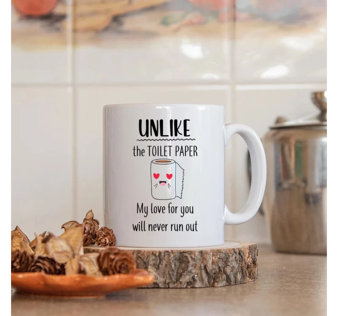 Toilet Tissue Couple Mugs Unlike The Toilet Paper Funny Valentine For Him For Her Mugs Ceramic Mug Print On Both Sides