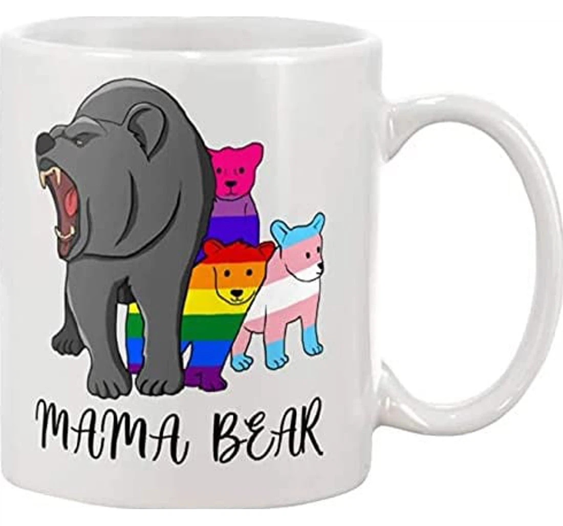 Mama Bear Lgbt Pride Bear Art Print O Z Perfect For Xmas Ceramic Mug Print On Both Sides