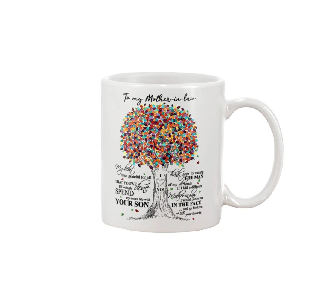 Personalized To My Mother In Law Tree Best For Mother In Law From Daughter In Law Woman's Day Oz Ceramic Mug Print On Both Sides