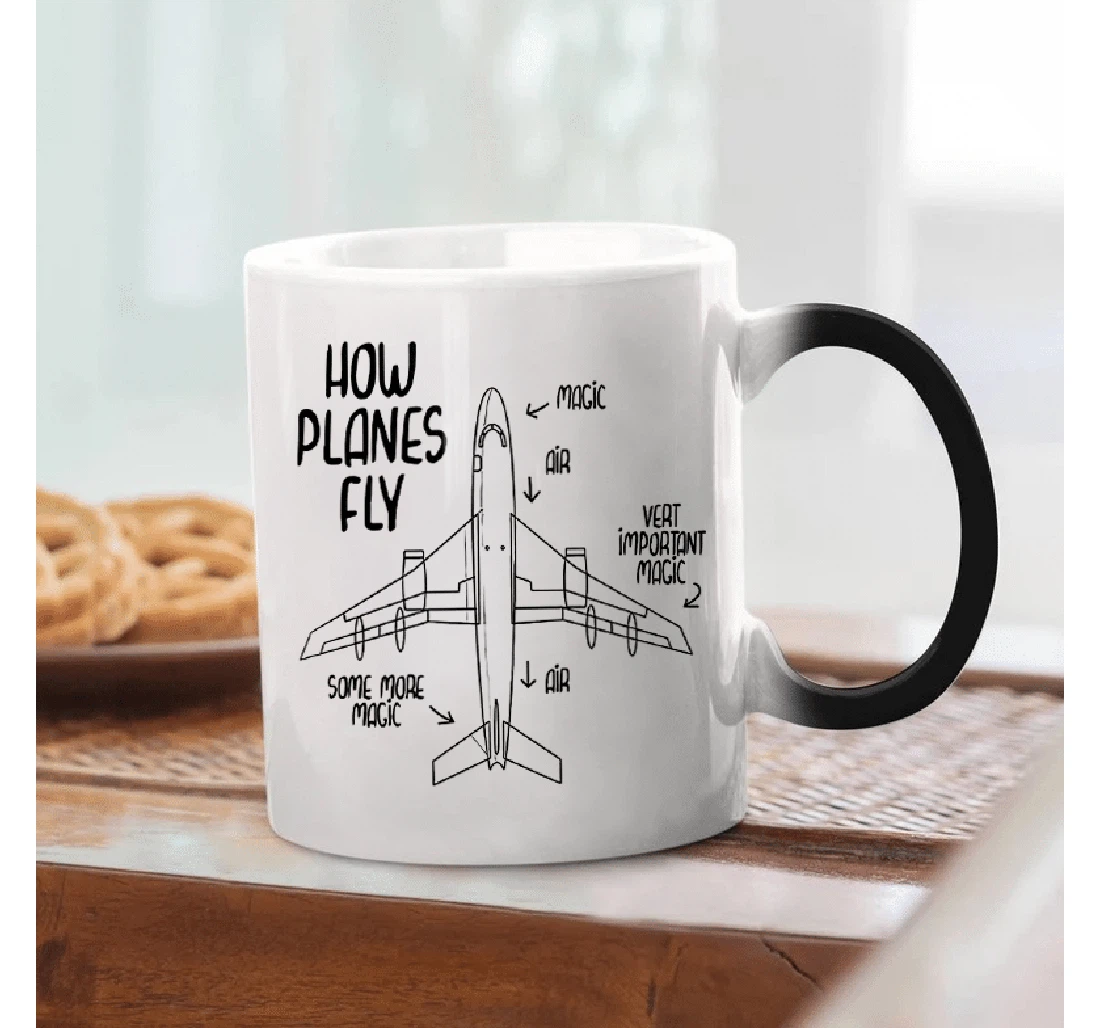 Airplane How Planes Fly To Pilot Ceramic Mug Print On Both Sides