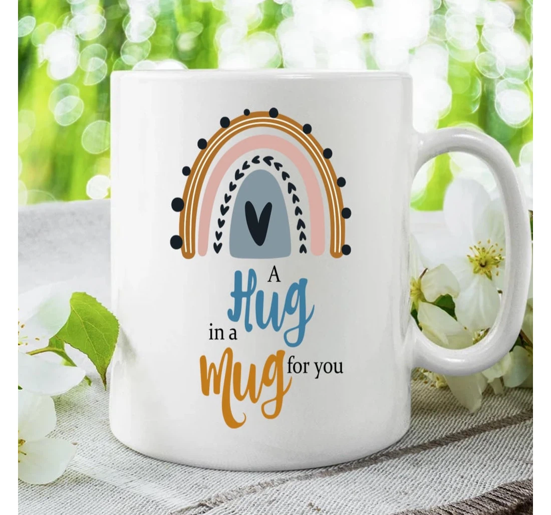 Rainbow A 'hug In A Mug' For You For Couple Husband And Wife On Valentine's Day Oz Ceramic Mug Print On Both Sides