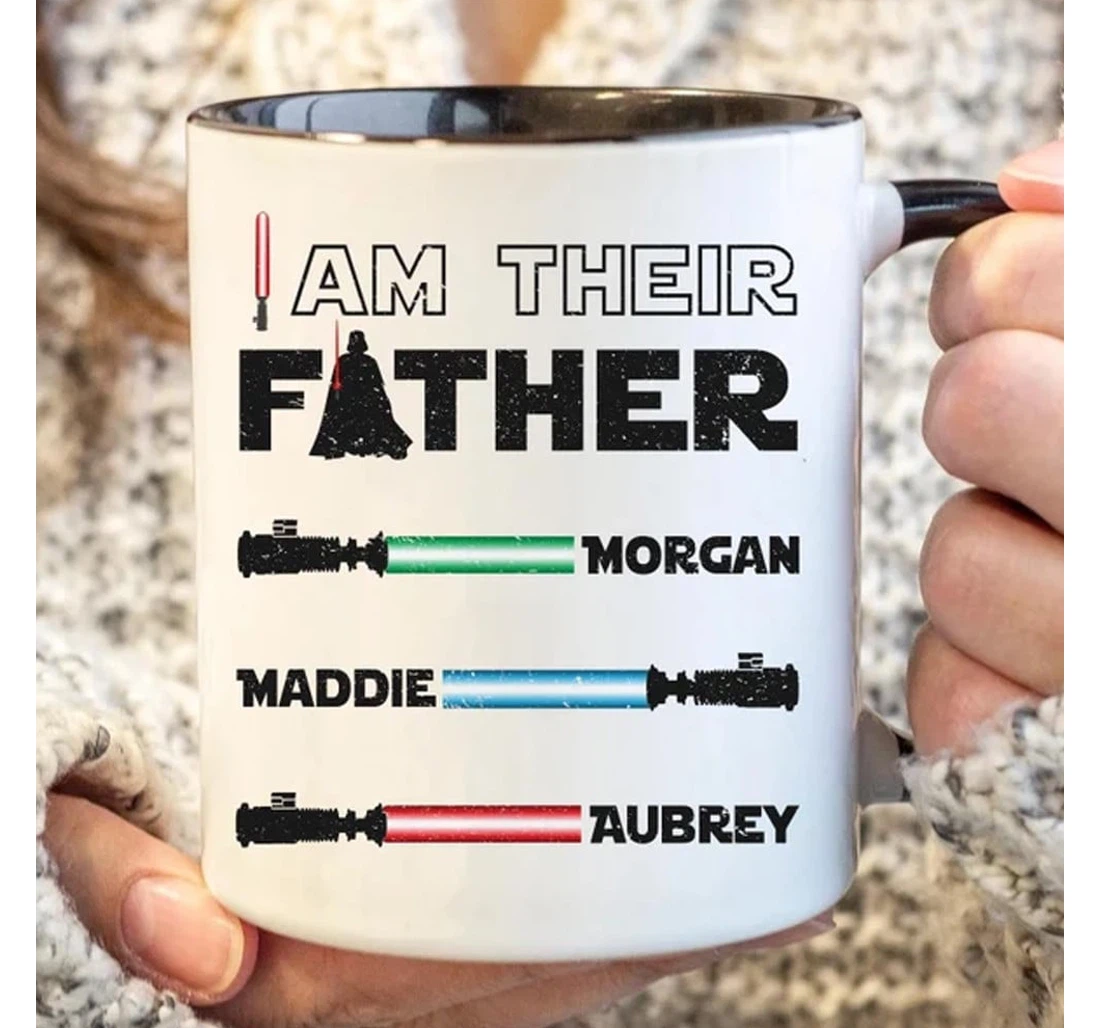 Personalized I Am Their Father I Am Your Father Lightsabers Ceramic Mug Print On Both Sides