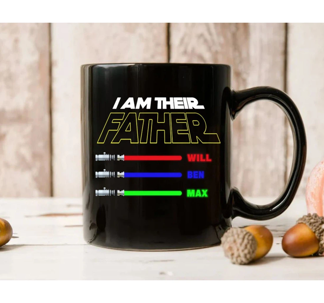 Personalized I Am Their Father I Am Your Father Lightsabers Ceramic Mug Print On Both Sides