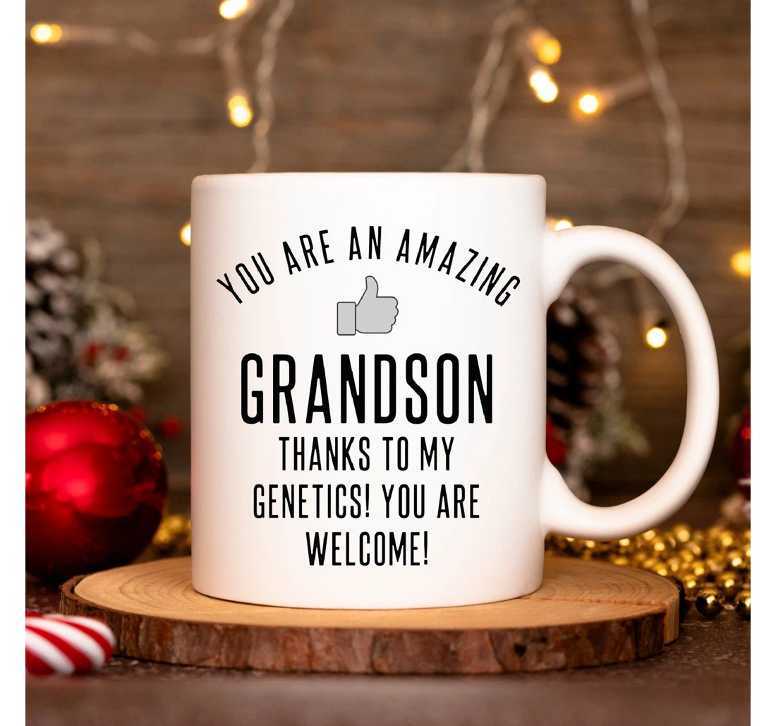 You Are An Amazing Grandson Funny Ceramic Mug Print On Both Sides