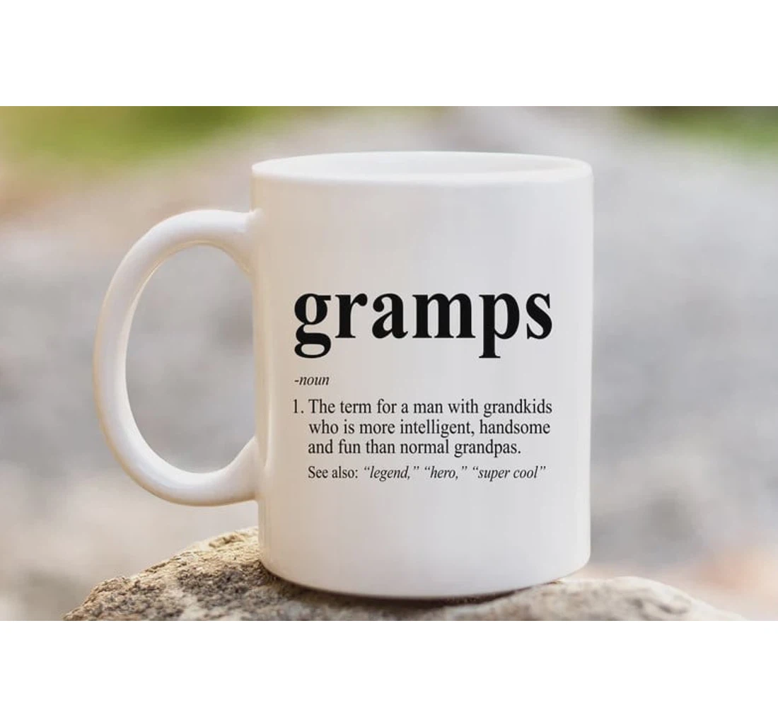 Gramps Definition Papou Defined Cup Funny Ideas For Cool Greek Grandpa Present Fathers Grandfather Ceramic Mug Print On Both Sides