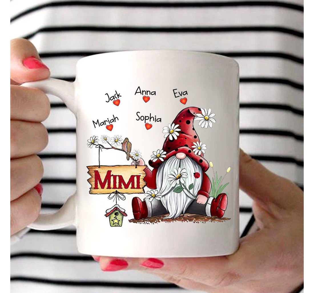 Personalized Mimi Gnome For Her Customized Name Ceramic Mug Print On Both Sides