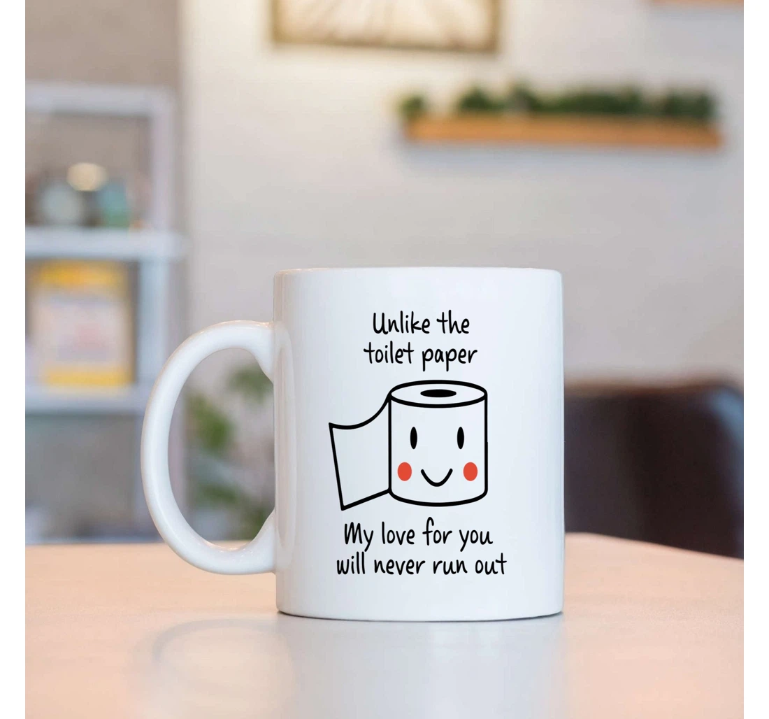 Cute Toilet Tissue Face Couple Mugs Unlike The Toilet Paper Funny Valentine For Him For Her Mugs Ceramic Mug Print On Both Sides