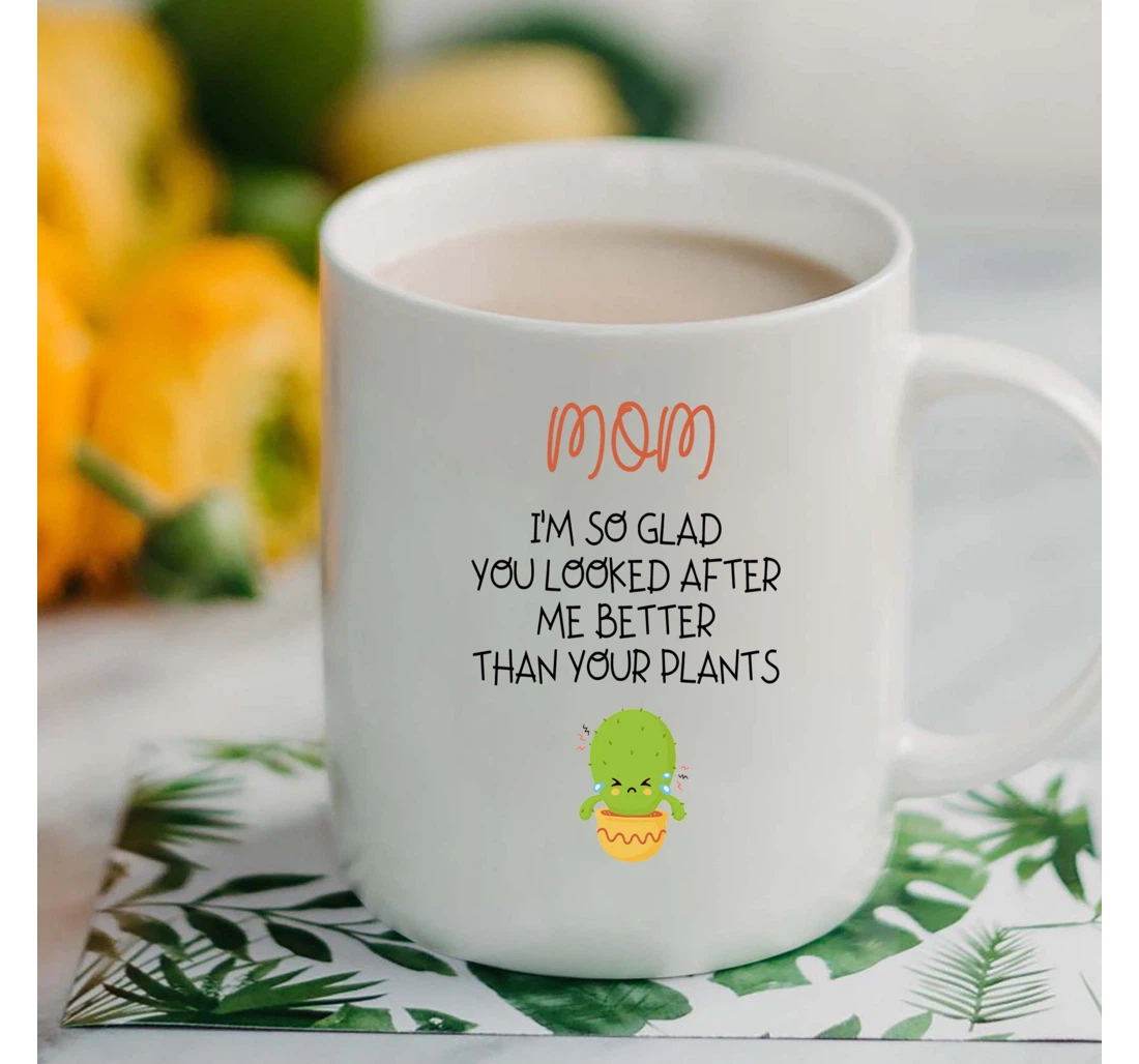 For Her Funny Novelty Present For Gradma Aunt Mom Mommy From Daughter Son Mom Plants Sadding Plant Ceramic Mug Print On Both Sides