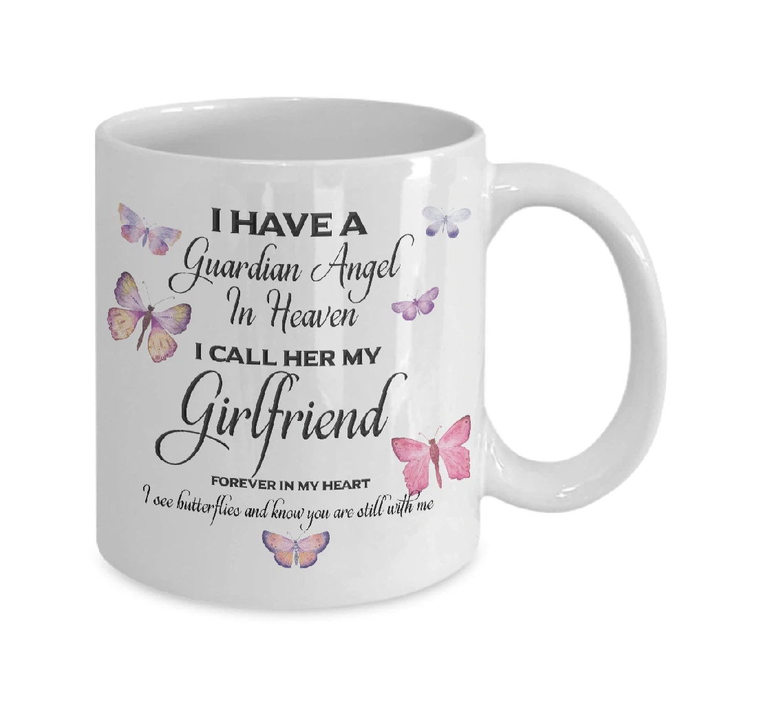 I Have Guardian Angel In Heaven I Call Girlfriend Forever In My Heart In Loving Memory Cardinal Guardian Angel Memorial Sympathy Ceramic Mug Print On Both Sides