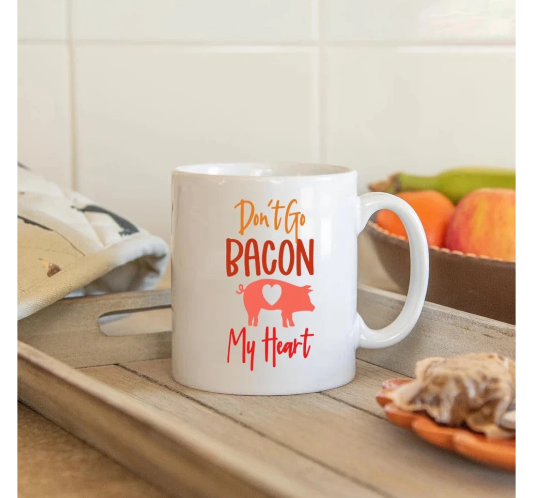 Couple Pig Heart Don't Go Bacon My Heart Valentine Wedding For Him For Her Mugs Ceramic Mug Print On Both Sides