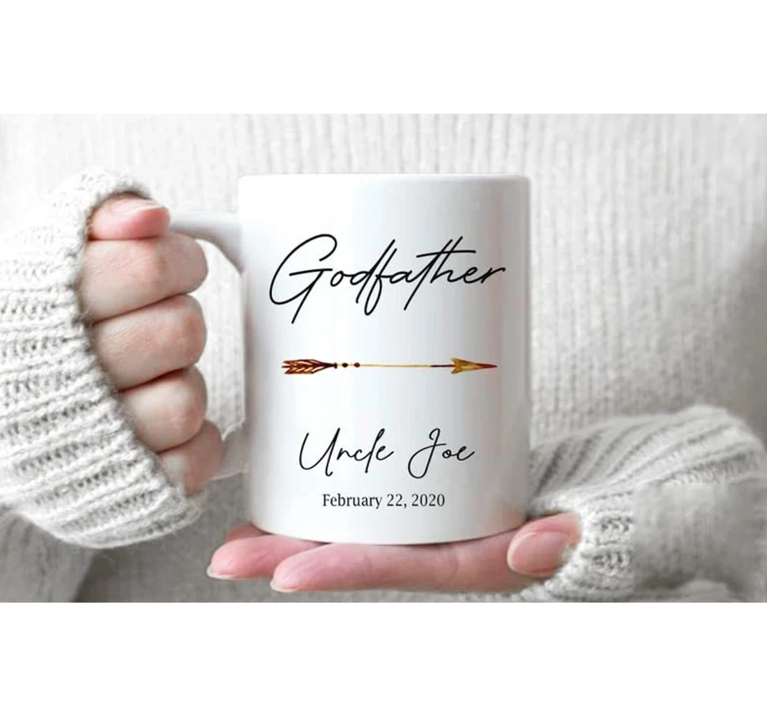 Godfather Est Godfather Proposal Baptism Christening Accent Ceramic Mug Print On Both Sides