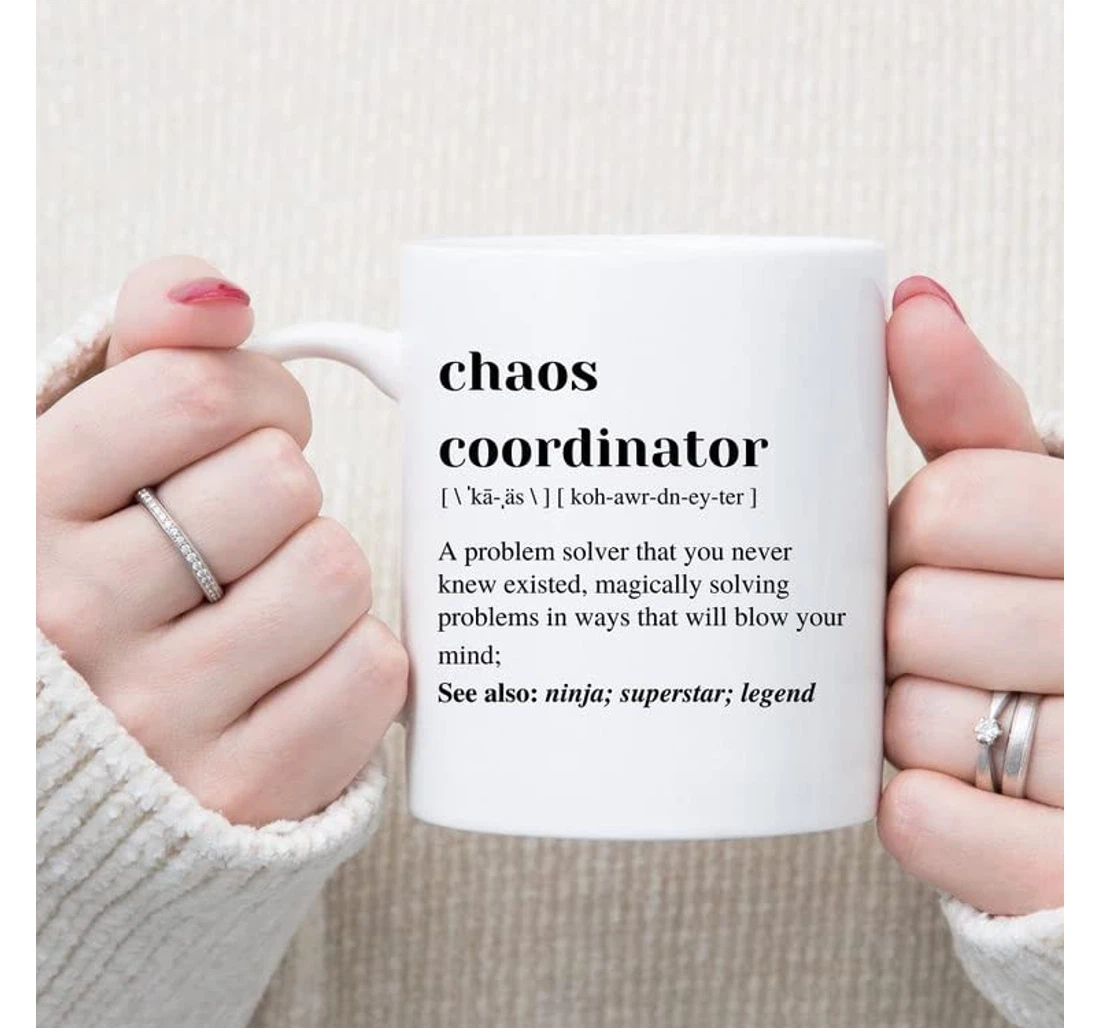 Zuhause Manager Chaos Coordinator Boss Funny Boss Day Project Manager Office Manager Appreciation Ceramic Mug Print On Both Sides