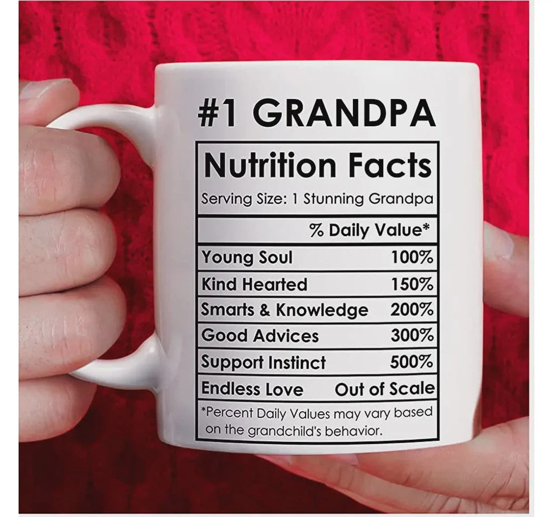 Best Grandpa From Grandson Granddaughter For Grandpa Grandfather Grandpa Mugs Grandpa For Grandpa Grandpa Nutrition Facts Ceramic Mug Print On Both Sides