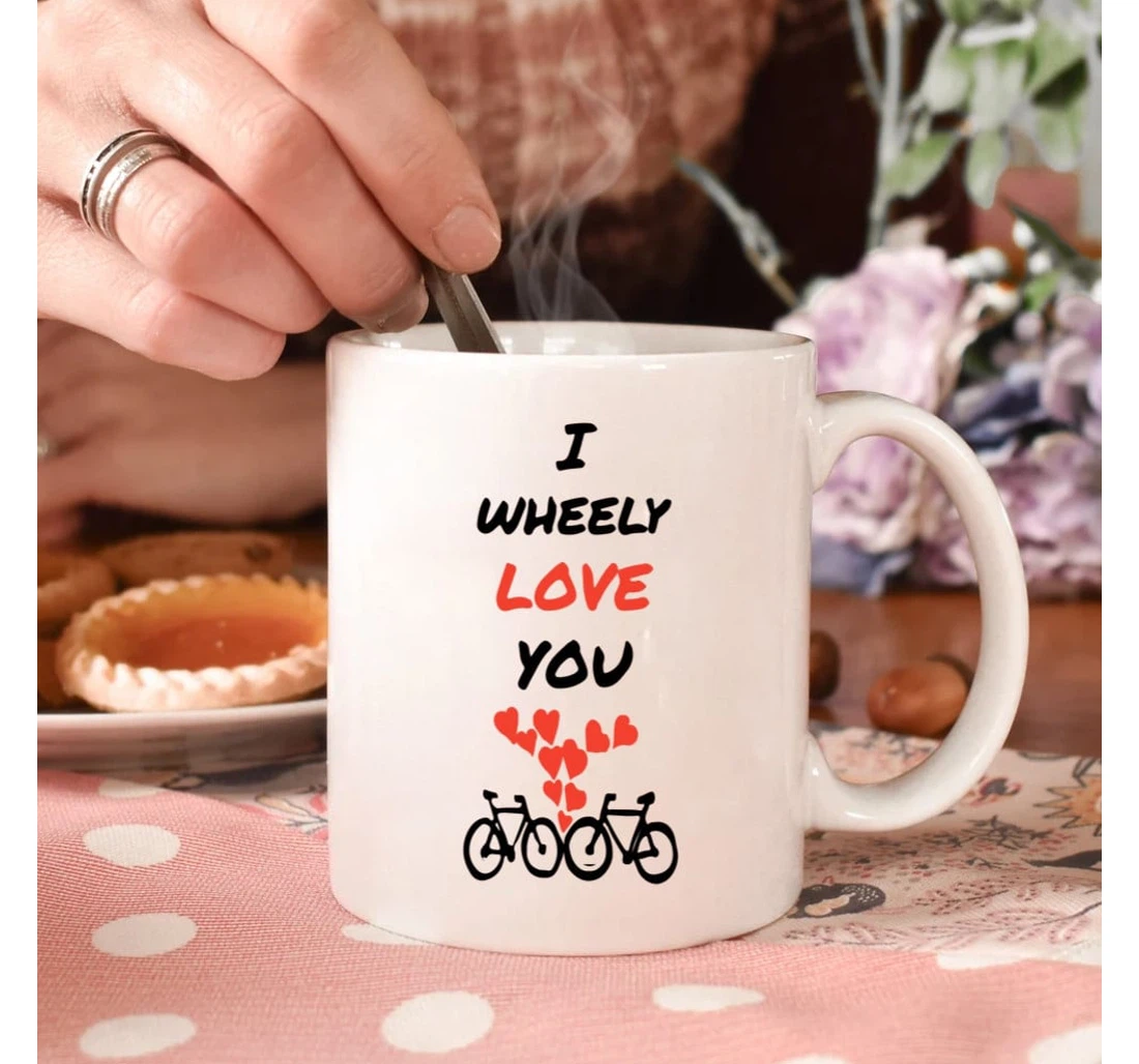 Couple I Wheely Love You Funny Valentine Wedding For Him For Her Mugs Ceramic Mug Print On Both Sides