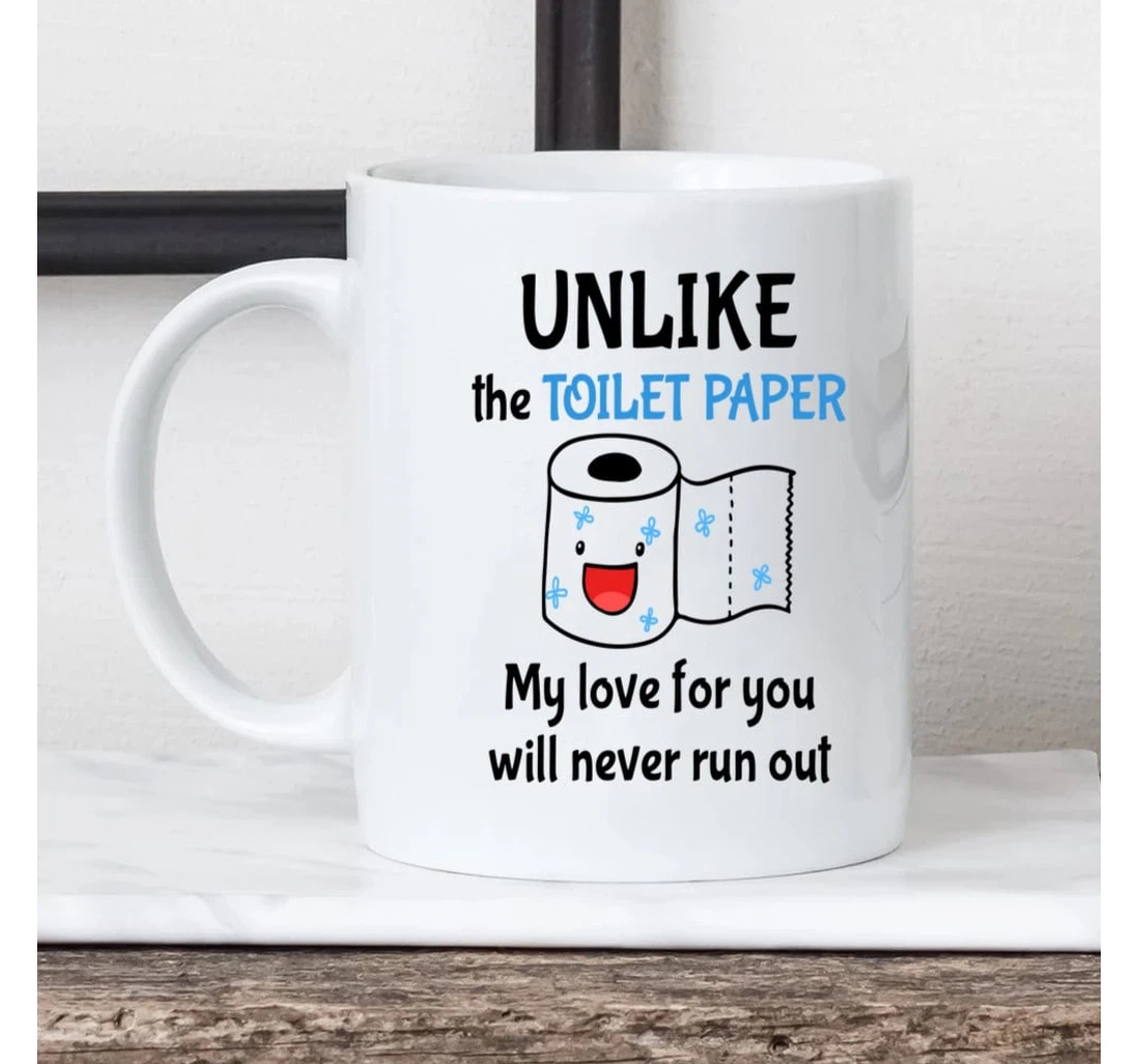 Toilet Tissue Laughing Couple Mugs Unlike The Toilet Paper Funny Valentine For Him For Her Mugs Ceramic Mug Print On Both Sides