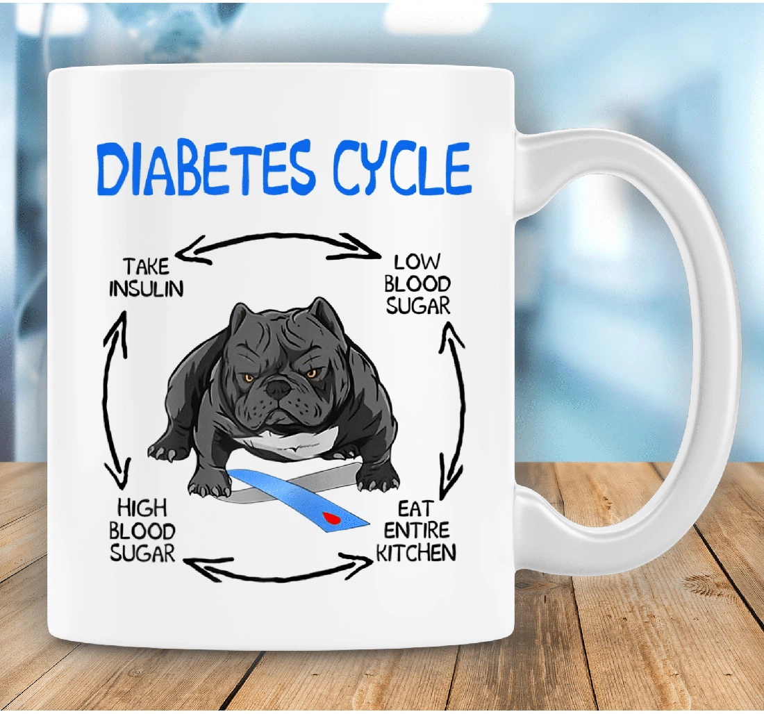 Pitbull Diabetes Cycle Pitbull Diabetes Cycle Awareness Ceramic Mug Print On Both Sides