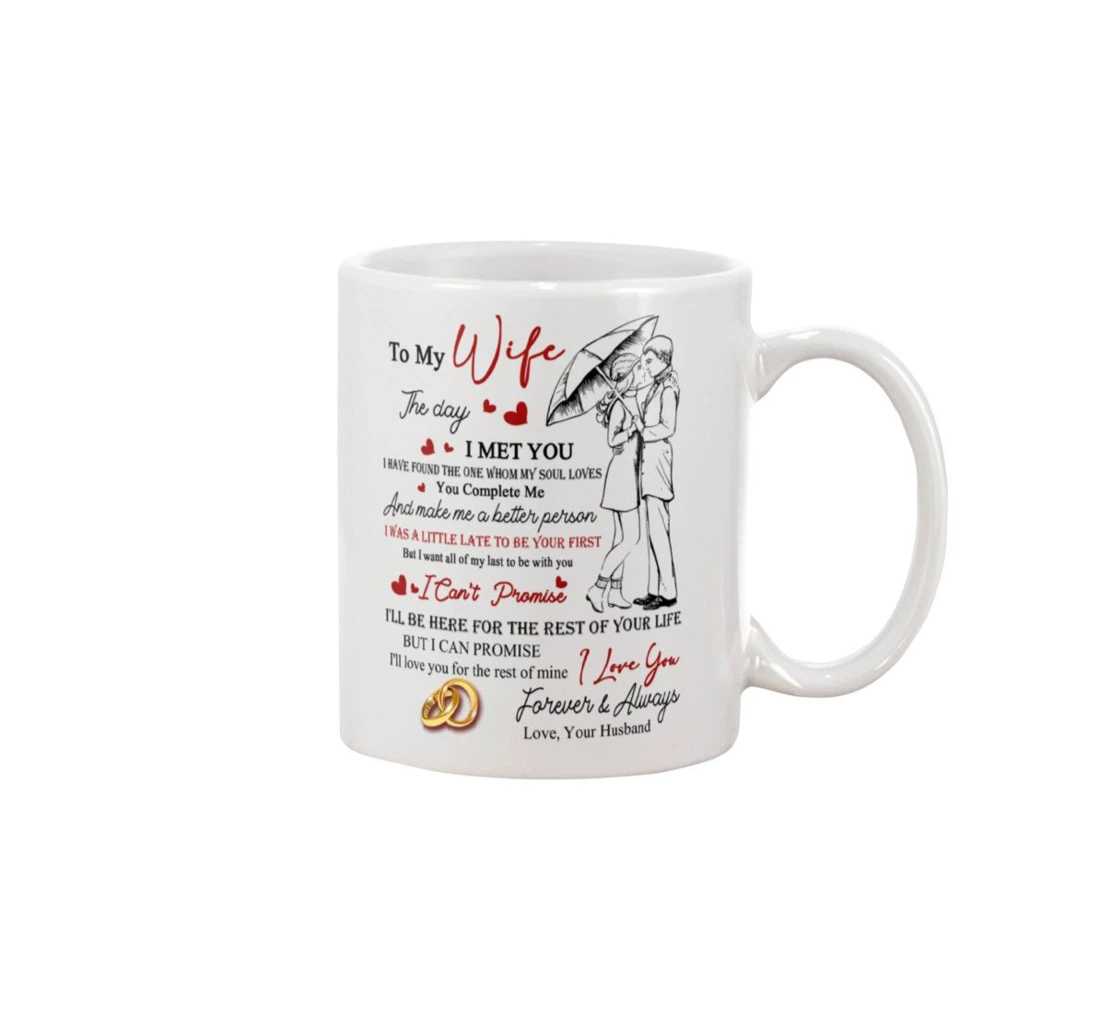 Personalized To My Wife I'll Be Here For The Rest Of Your Life Good Quote Best For New Year Aniversary Tea Ceramic Mug Print On Both Sides