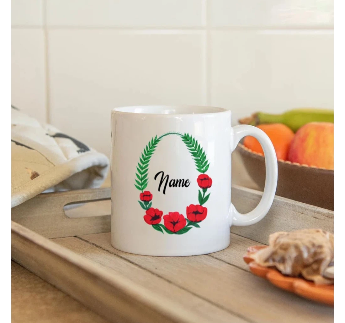 Mom Cups Personalized Red Flower Cup You Are An Awesome Mother Great Ideas To Mom From Daughter Son To My Mom From Son Perfect Ideas To Mommy Sister Ceramic Mug Print On Both Sides