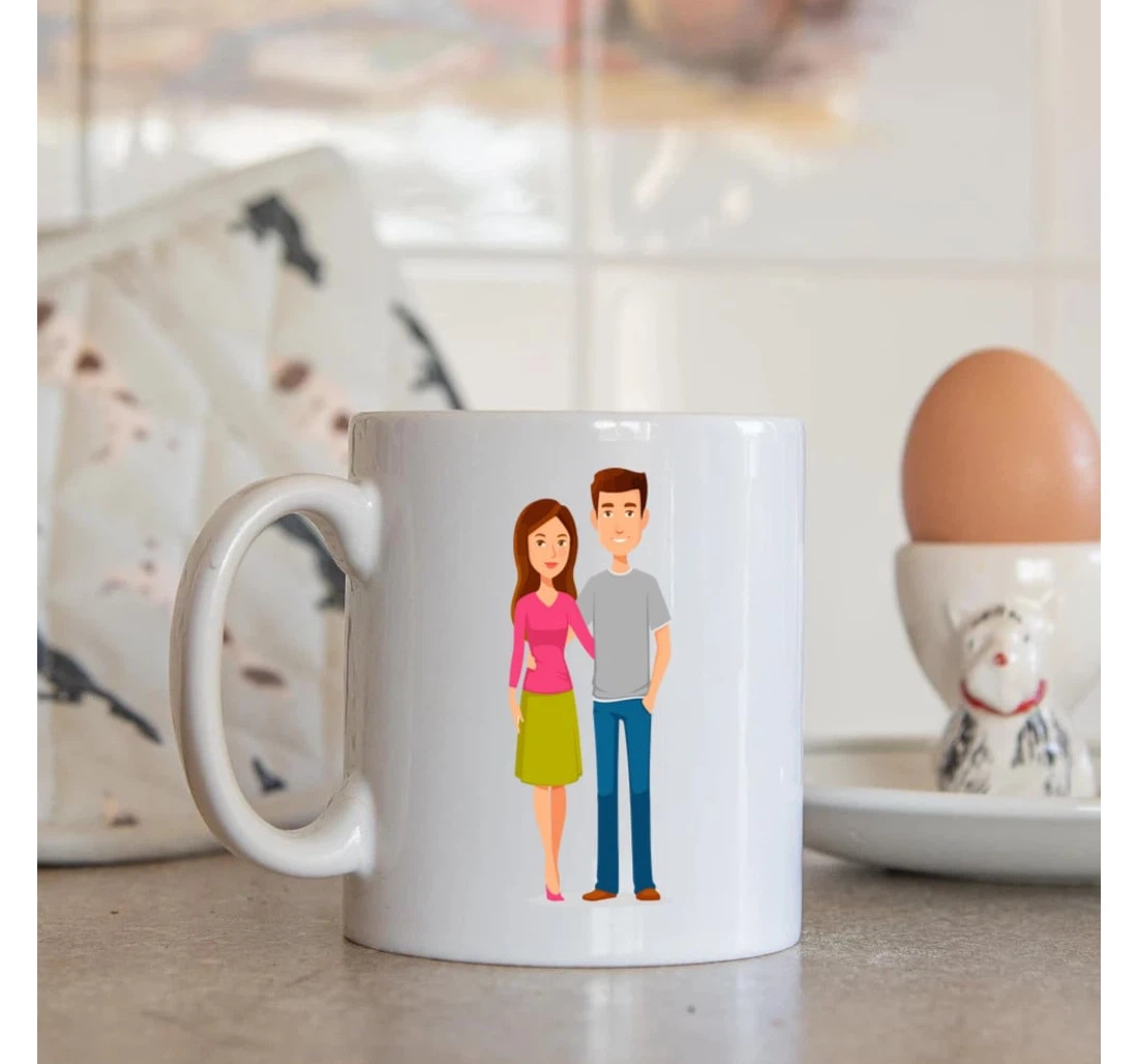 Personalized To My Wife In This Crazy World Couple Drawing From Husband On Valentine's Day Oz Ceramic Mug Print On Both Sides