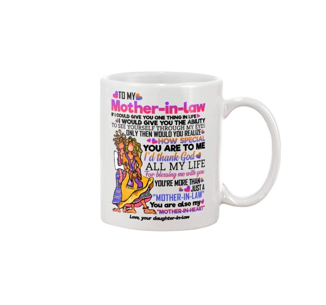 Personalized Hippie To My Mother In Law I'd Thank God All My Life Best For Mother In Law Oz Ceramic Mug Print On Both Sides