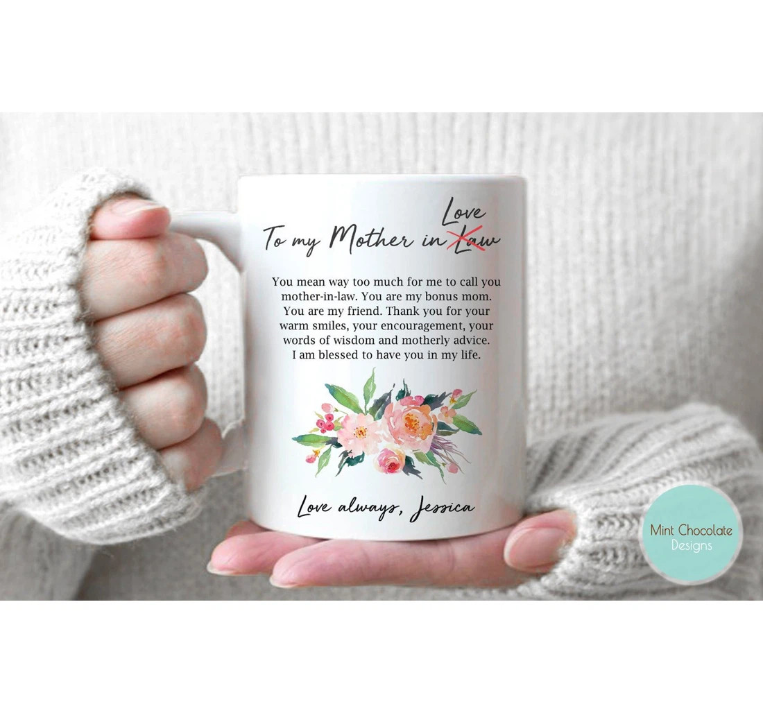 Personalized To My Mother In Law You Mean Way Too Much For Me For Mother In Law From Daughter In Law On Ceramic Mug Print On Both Sides