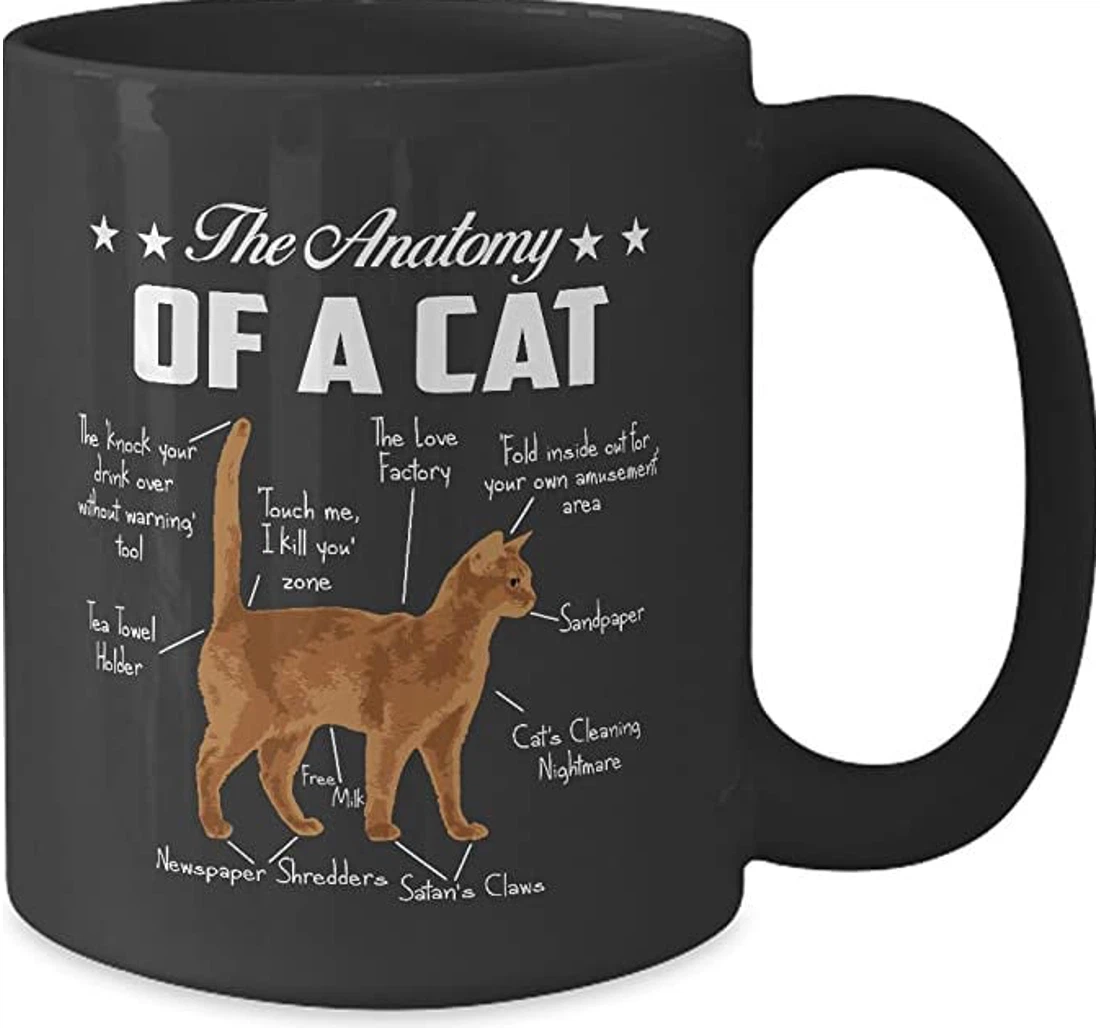 Funny Anatomy Cat For Cat Lovers Anatony Of Cat For Cat Mom Ceramic Mug Print On Both Sides