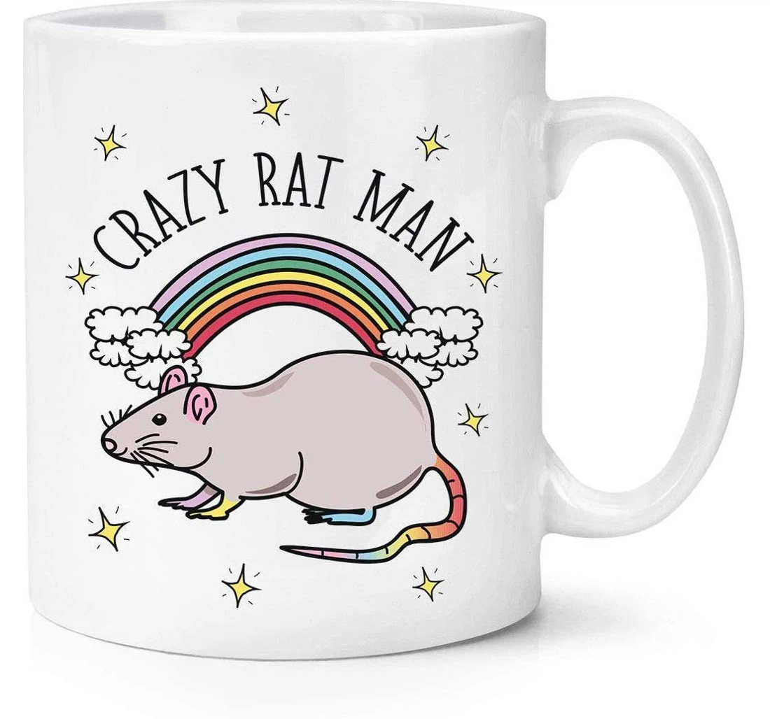 Rainbow Crazy Rat Man Funny Animal Oz Ceramic Mug Print On Both Sides