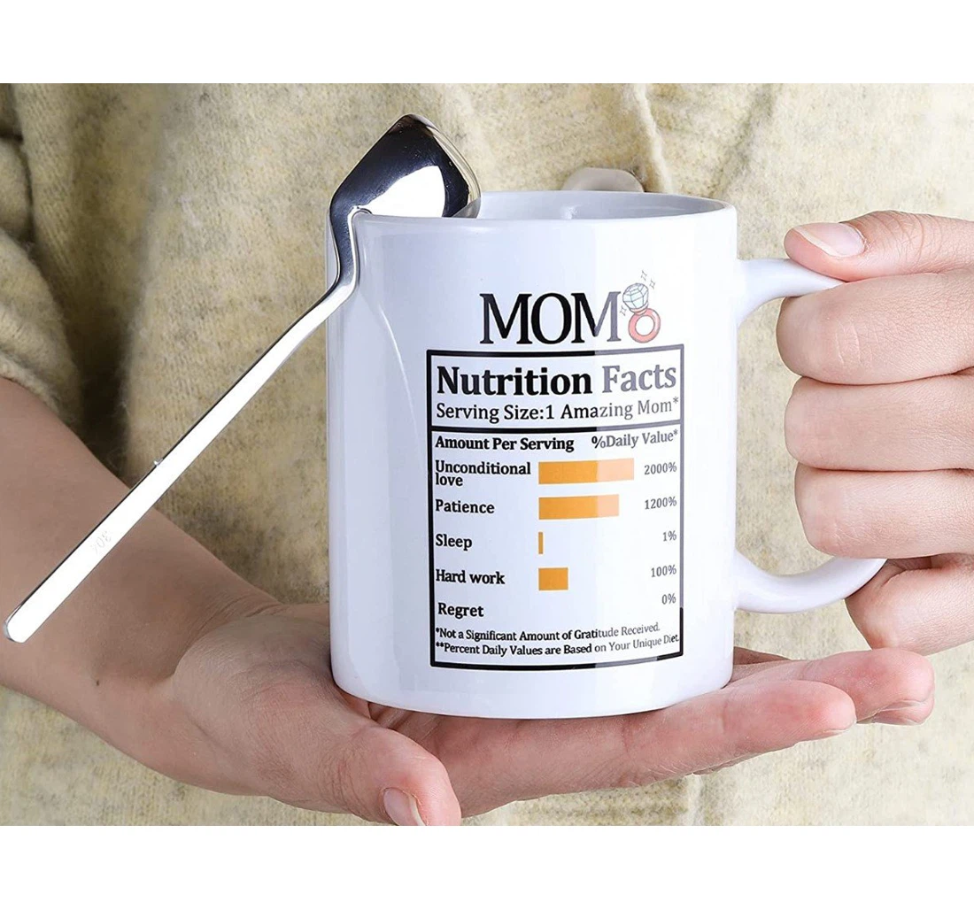 Mom Nutrition Facts Funny From Son Daughter Husband On Ceramic Mug Print On Both Sides