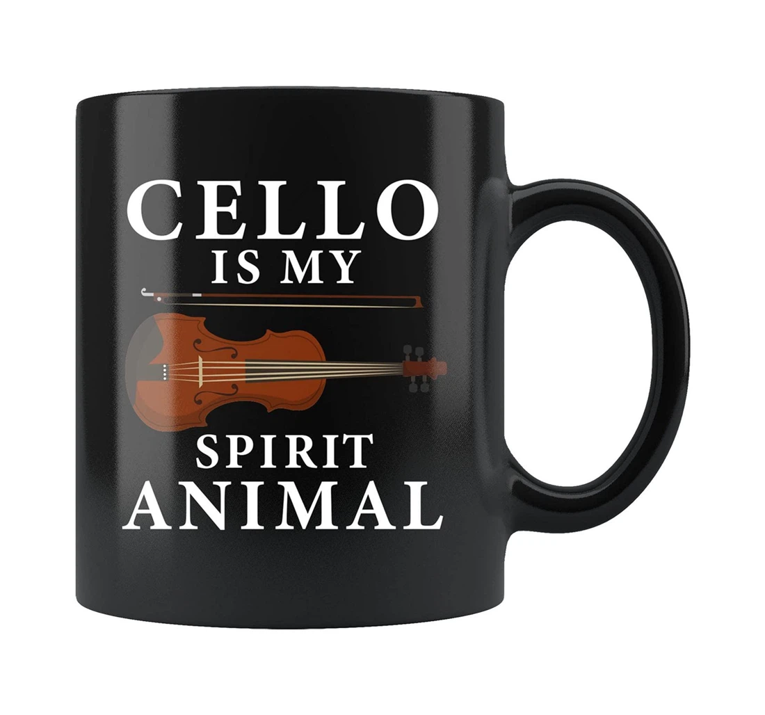 Cello Is My Spirit Animal Cello Cellist Cello Player Ceramic Mug Print On Both Sides