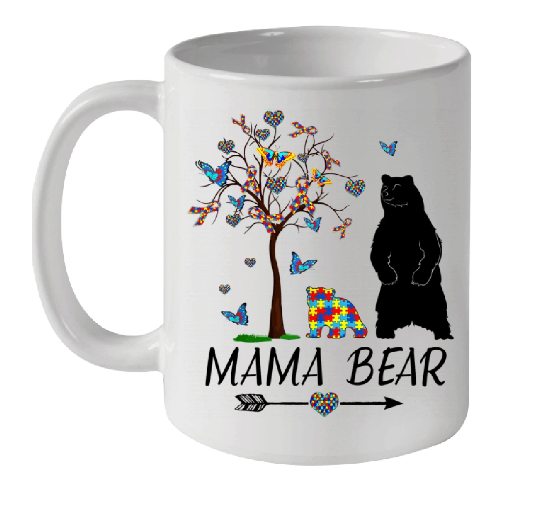 Auitism Mama Bear Autism Awareness Love Support Autism Mom Mommy For Mother’s Day Mother Cute Mug Ceramic Mug Print On Both Sides