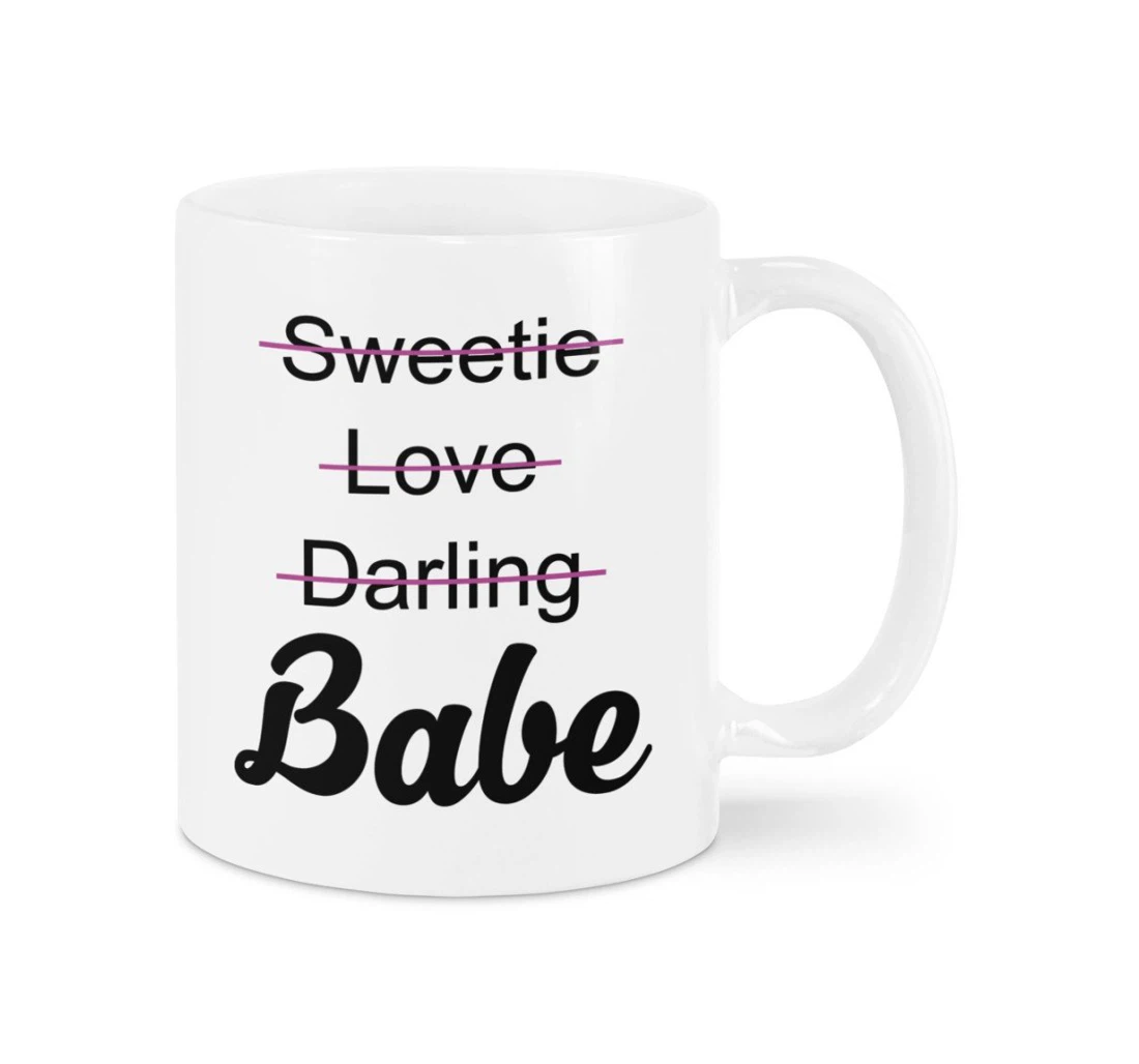 Sweetie Love Darling Babe Best For Couples Husband And Wife On Valentine's Day Oz Ceramic Mug Print On Both Sides