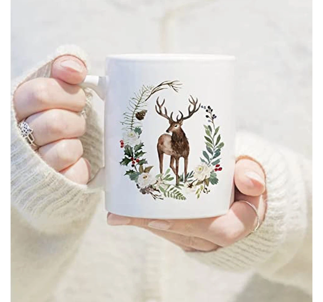 Deer Funny Unique For Lover Coworkers On Valentine Caramic Oz Ceramic Mug Print On Both Sides