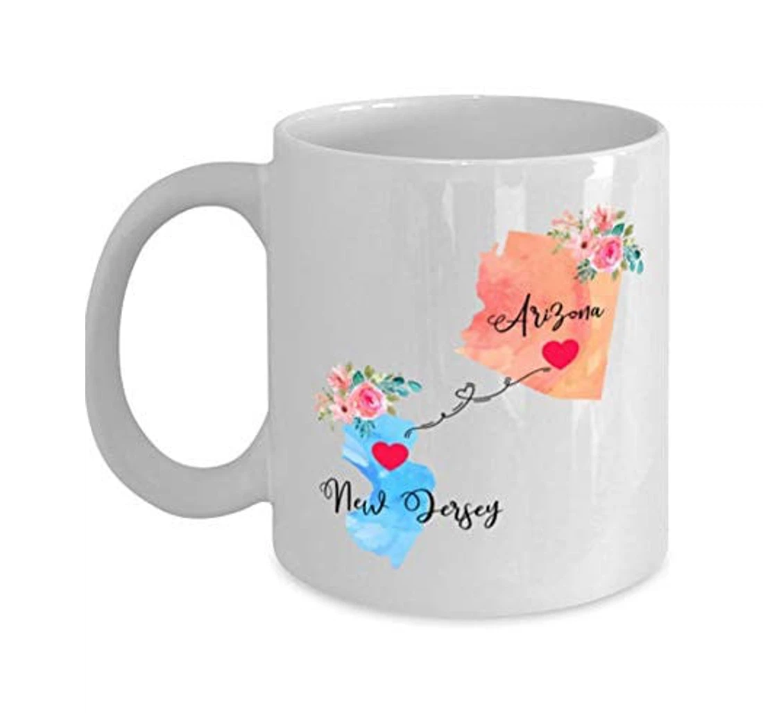 Arizona New Jersey Long Distance State Ceramic Mug Print On Both Sides