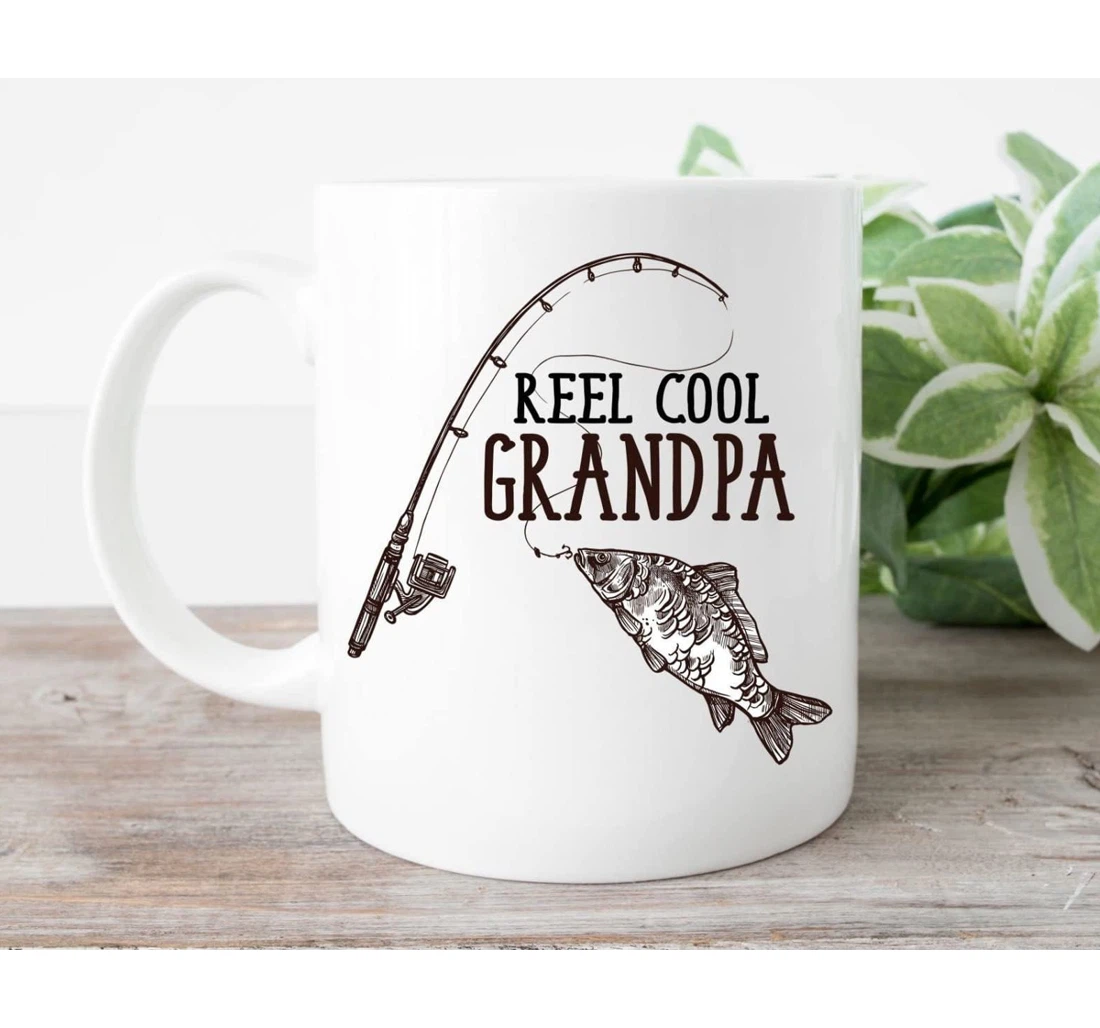 Reel Cool Grandpa Gone Fishing Fishing Lover For Fisherman Ceramic Mug Print On Both Sides