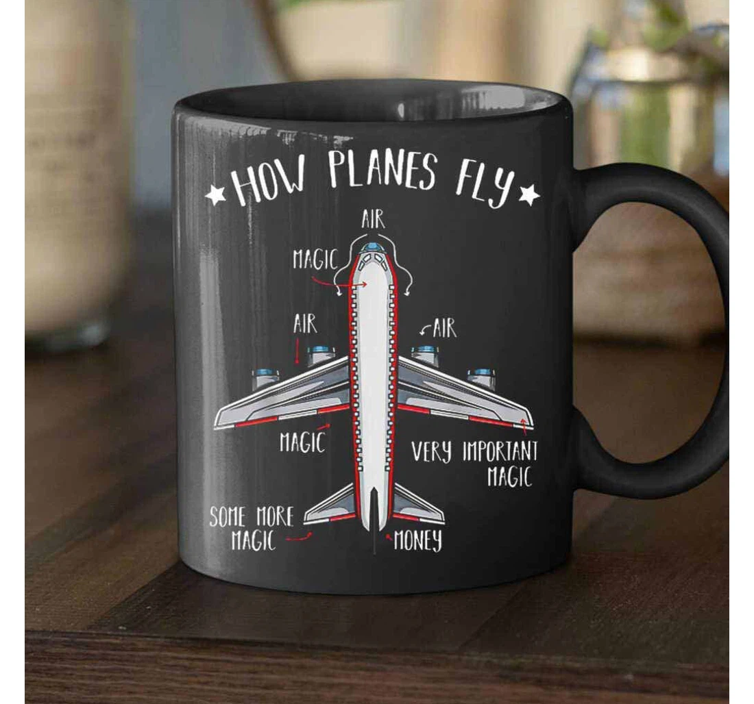 How Planes Fly For Pilots Aerospace Engineer Aviation Gifts Ceramic Mug Print On Both Sides