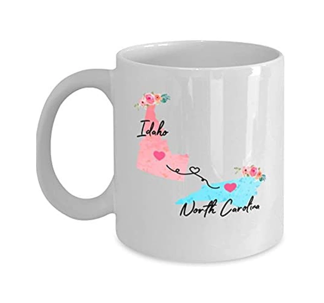 Idaho North Carolina Long Distance State To State For Him Her Ceramic Mug Print On Both Sides